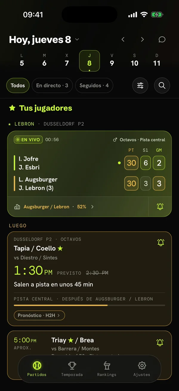El inicio de BePadel: tus jugadores, en directo y a qué hora salen a pista